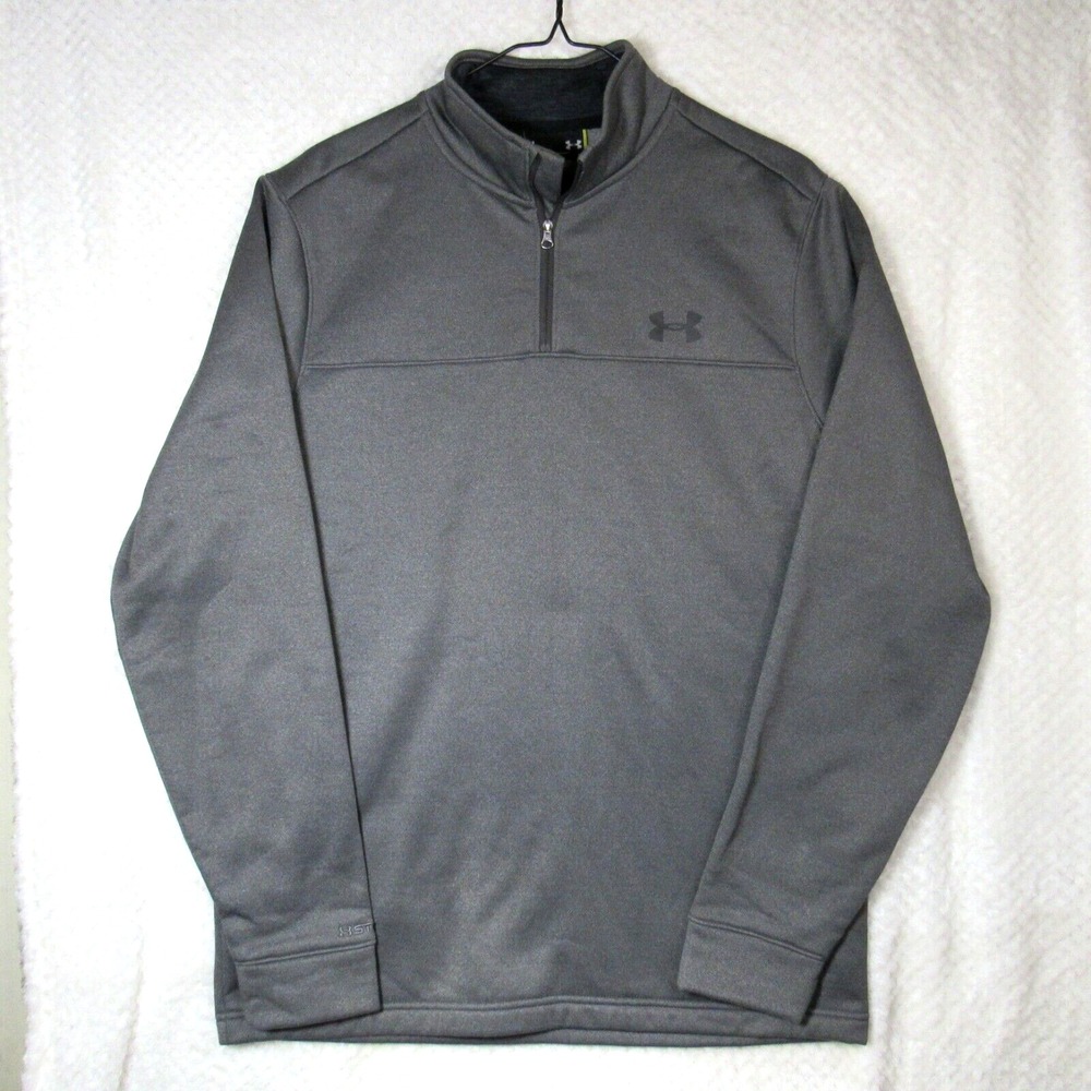 Under Armour Mens Medium Quarter Zip Pullover Sweatshirt Gray Grey Active